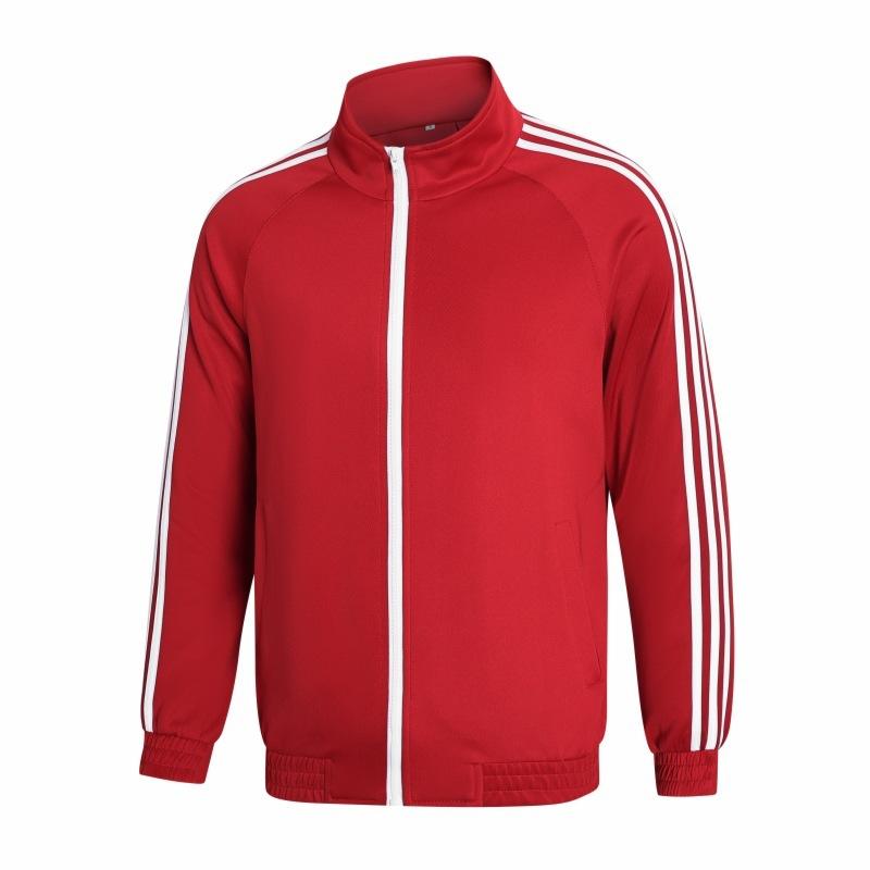 

Spring and Autumn Men s Sports Suit Three Bars Casual Long Sleeve Jacket Large Size Trendy Sportswear M красный