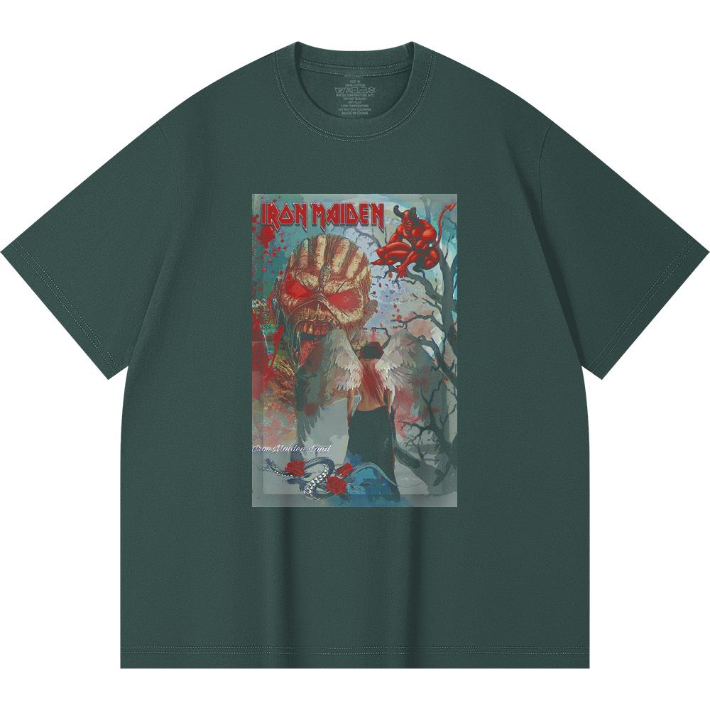230 Gsm 100% Cotton Heavy Metal T-Shirt Rock Band Popular Music Print Unisex Heavy Cotton T Shirt