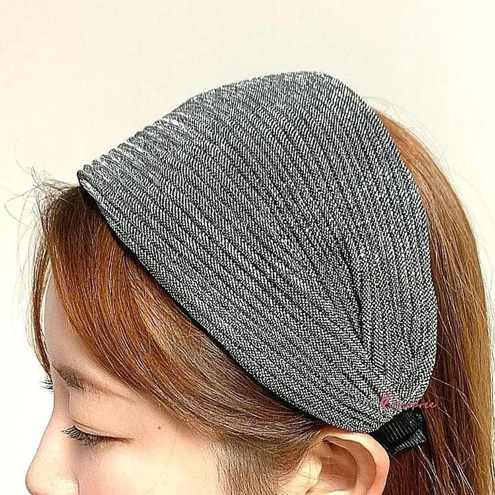 Hairband 13cm Headband Wide Pearl Summer Wide Ribbed Retro Ribbed Pearl Women s Knit cde328 Green Pearl