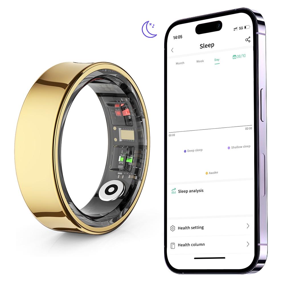 R09 Smart Ring Waterproof Health Fitness Rings Heart Rate Blood Oxygen Sleep Monitoring Fitness Tracker for Xiaomi Samsung Phone