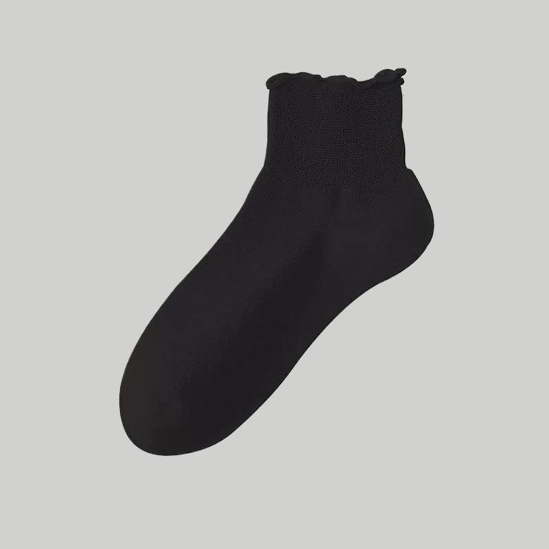 Women's Shallow Short Socks, Summer Thin Loose Lace Boneless Pure Cotton Postpartum Socks, Socks for The Elderly with Swollen and Plump Feet