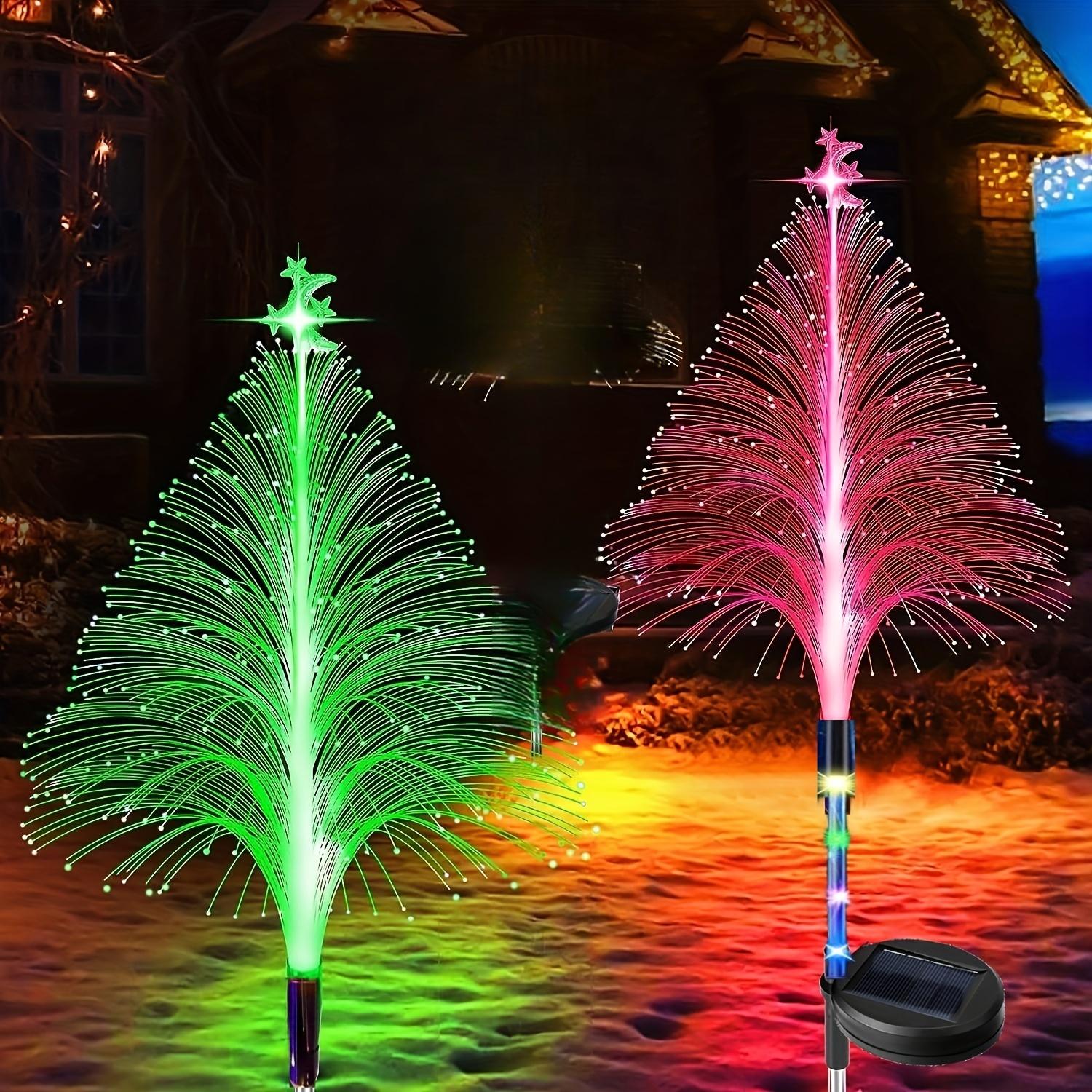 

Солнечные елочные огни, водонепроницаемые солнечные рождественские огни IP65, 7 меняющих цвет солнечных елочных огней, украшения для Рождества 2Pack