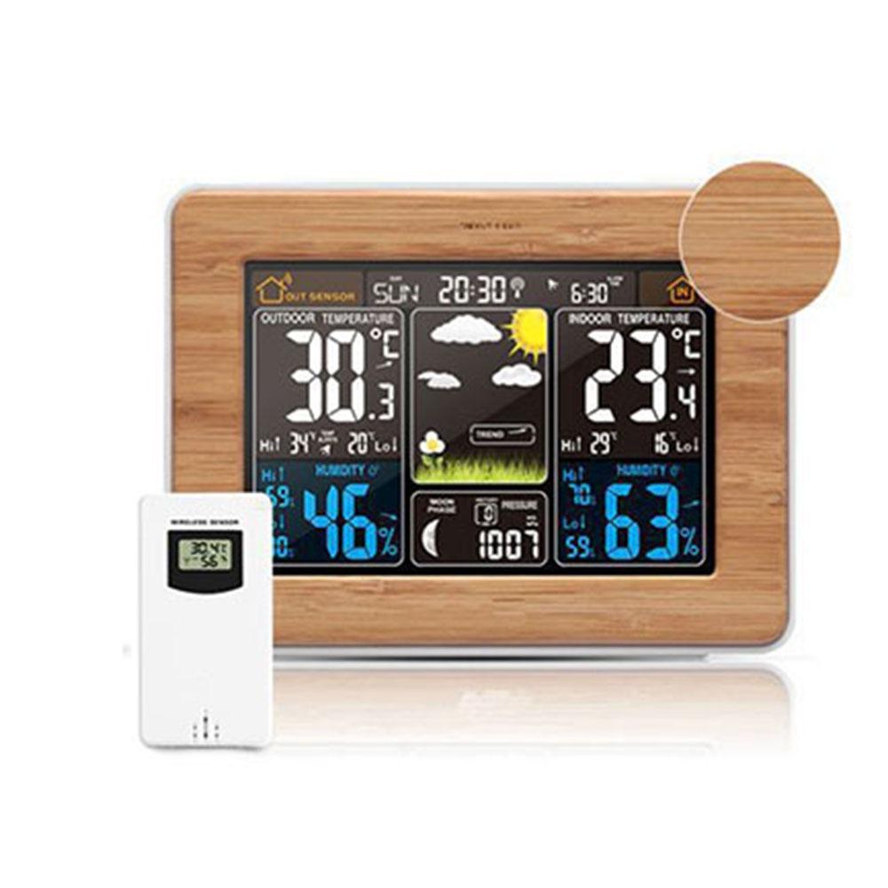 Remote Sensor Digital Thermometer Color Display Weather Forecast Clock  Indoor Outdoor