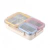 Stainless Steel Lunch Box Kitchen Snack Food Container Lunch Box 24.5x17.5x6cm Three Compartments With Silicone Seals Lids