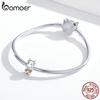 BAMOER 925 Sterling Silver Plated Platinum Playful Cute Lucky Cow Charm Beads Fit Original 3mm Bracelet
