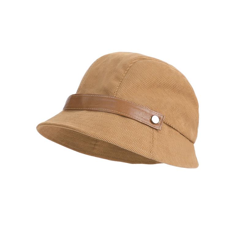 

Женская вельветовая шляпа-рыбак, ретро-топпер, берет хаки