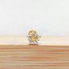 F136 Titanium Flower Peacock Crown Earrings, Long Studs for Cartilage Piercing, 1.2/1.0 Thickness