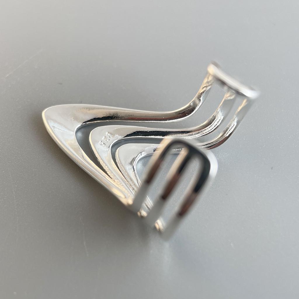 925 Sterling Silver Rings for Women Couple Minimalist Handmade Simple Wave Line V Shape Ring Fine Jewelry Gift Prevent Allergy