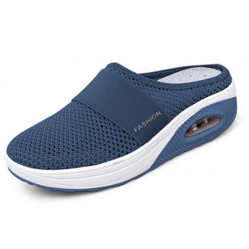 Women Walking Shoes Air Cushion Slip-On  Orthopedic Diabetic Ladies Platform Mules Mesh Lightweight Slipper Wedge Female Sneaker