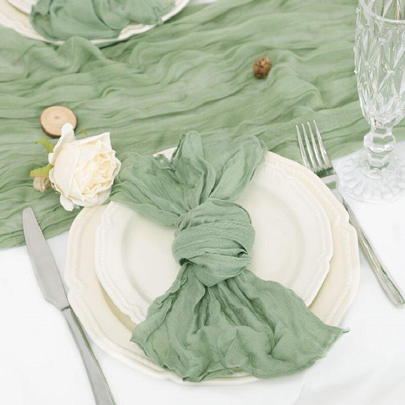 6pcs Napkins Wrinkled Dinner Napkins Soft Cotton Table Napkins Decorative Cloth Napkins for Weddings Parties Family Everyday Use