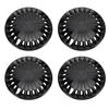 4PCS R15 Hub Caps 15 Inch Thick ABS Stylish Wheel Rim Cover Hubcap Replacement for Fiat 500 Black