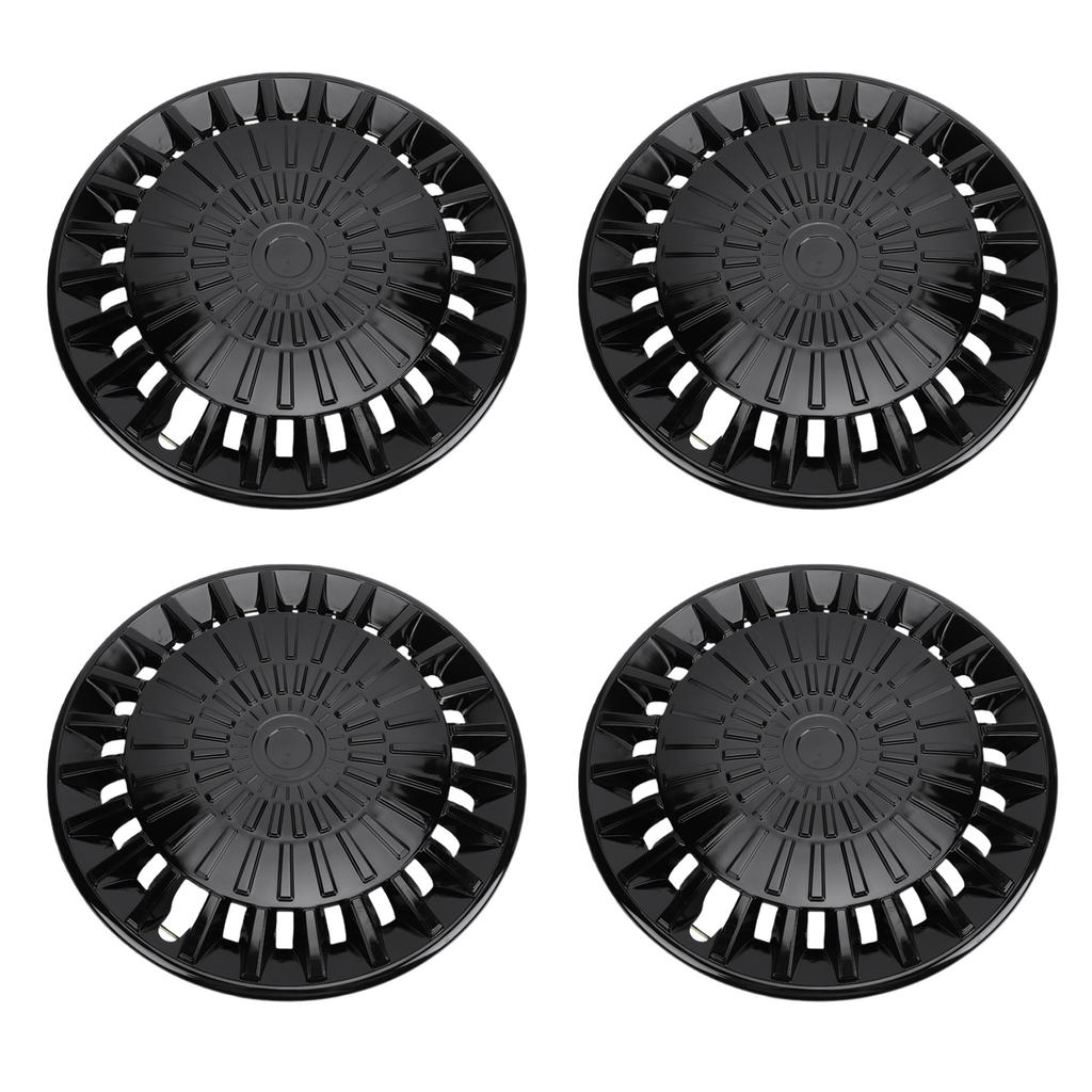 4PCS R15 Hub Caps 15 Inch Thick ABS Stylish Wheel Rim Cover Hubcap Replacement for Fiat 500 Black