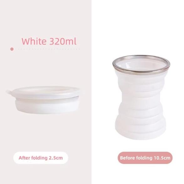 

Portable Silicone Foldable Cup With Lanyard Heat Resistant Collapsible Cups Lid Folding Storage Travel Mug For Water