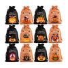 12Pcs Halloween Pumpkin Burlap Gift Bags Small Drawstring Goodie Treat Bag Halloween Linen Jute Candy Bag for Kids Trick or Treat Party Supplies