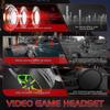 2025 Gaming Headset, Professional Over Ear Headphones With Mic, Noise Cancelling , Rgb Light, Bass Surround, For Ps5, Pc, Xbox One Controller,red