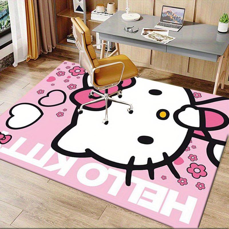 1pc Sanrio Hello Kitty Mermaid Printed Office Carpet Rectangle Rug Under The Table,Perfect Room Decor for Living Room, Bedroom, Kitchen, Non-slip Floo