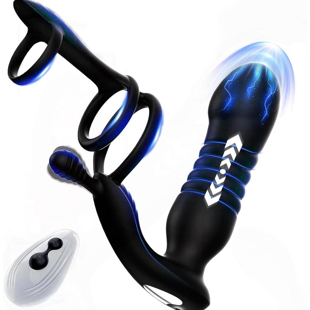 Vibrator Dildo Anal Plug Man Cock Ring Thrusting Butt Plug Prostate Stimulator Massager Men Penis Ring Vibrating Porn Sexy Toy For Adult Men