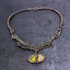 Natural Bumble Bee Jasper Gemstone Copper Wire Wrap Jewelry Necklace 18" O3c22