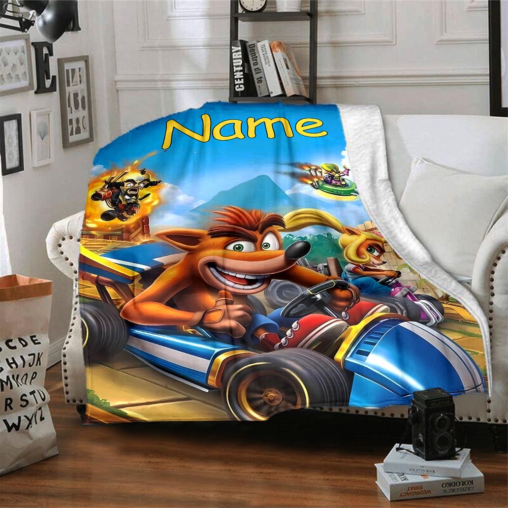 Customiz Name Personality Crash Bandicoot 4 It's About Time Blanket Soft &Warm Sofa Office Bed Travel Lunch Break Blanket, Gift Suitable All Seasons