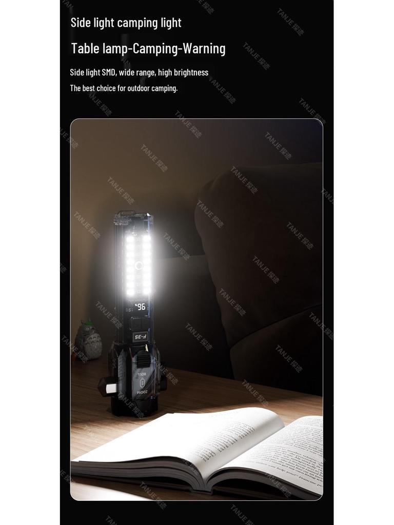 Portable High-Brightness Roller Zoom Hammer with Built-in Speaker Flashlight and Cutter.