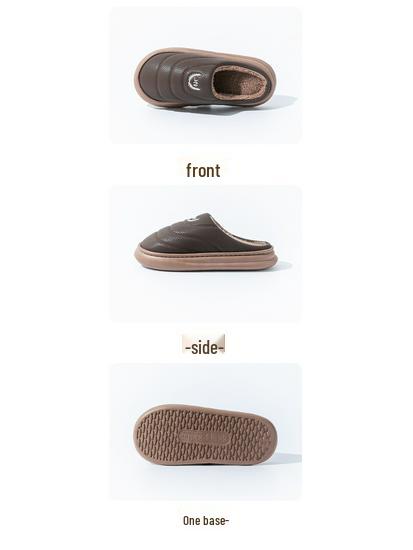 Extra Große Herren PU Leder Plüsch Hausschuhe - Warme Indoor Schuhe für Herbst und Winter