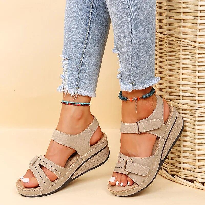 Summer Wedge Sandals for Women 2024 New Fashion Non Slip Beach Shoes Woman Lightweight Casual Platform Sandals Female Plus Size