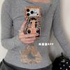 Autumn and Winter Brown Leopard Print Cute Big Eyes Small Jade Portable Rope Suitable for iPhone11promax Apple 11 Mobile Phone Case 11