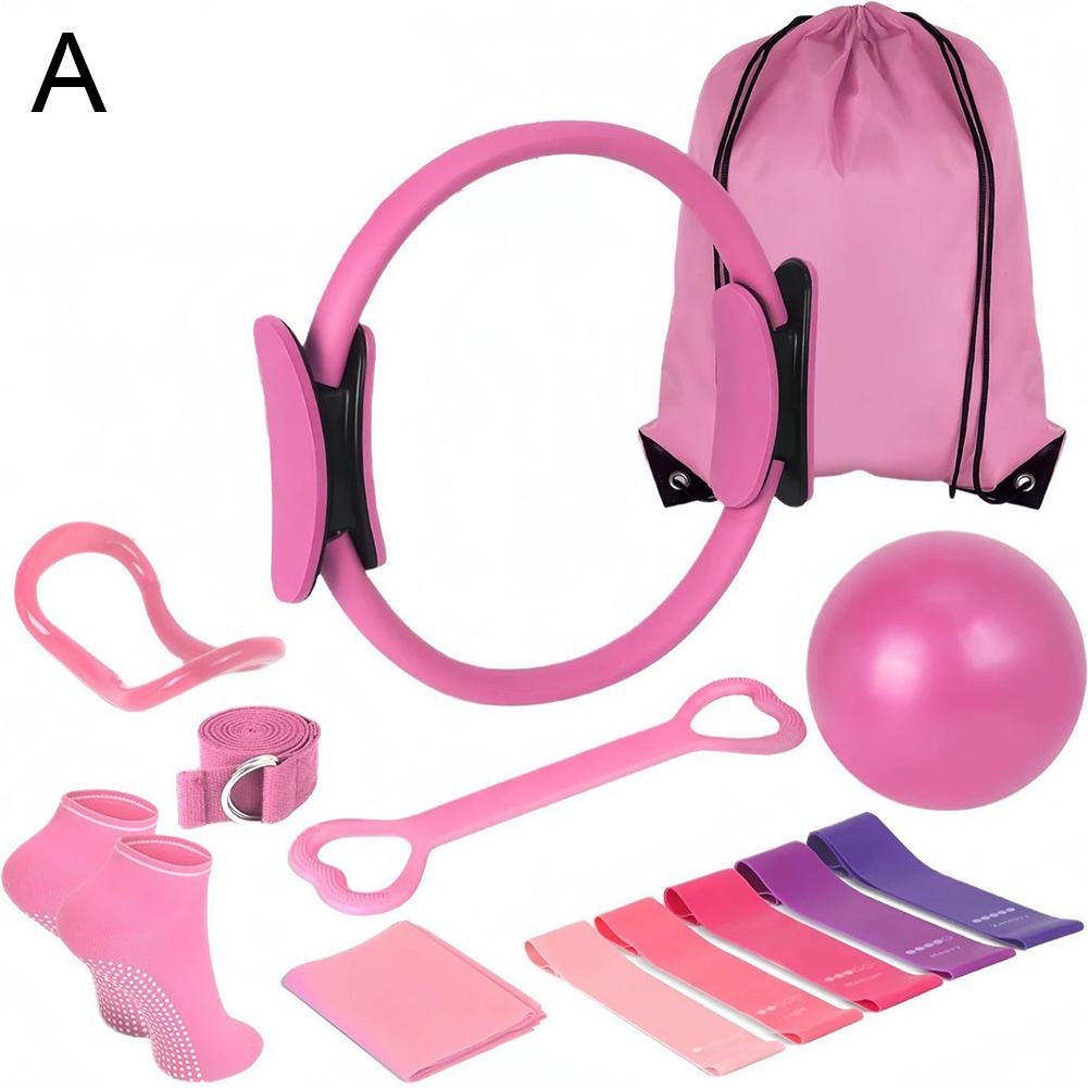 

13 Piece Yoga Circle Gym Set, Solid Color PP, Stretching and Core Training Equipment, Fitness Tools for Sculpting and Flexibilit рожевий