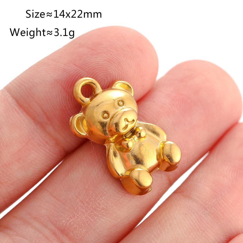 3Pcs Stainless Steel Universe Ocean Animal Pendants Charms DIY Jewelry Making Astronaut Star Bears Balloon Dog Craft Finding