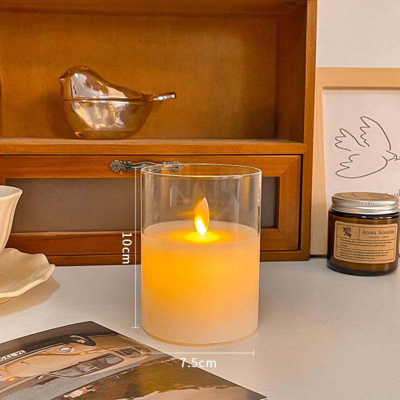 

Прозрачная стеклянная качающаяся свечная лампа Парафиновая свечная лампа Лампа для романтической атмосферы Маленькая фигурка 7.5 * 10Cm model
