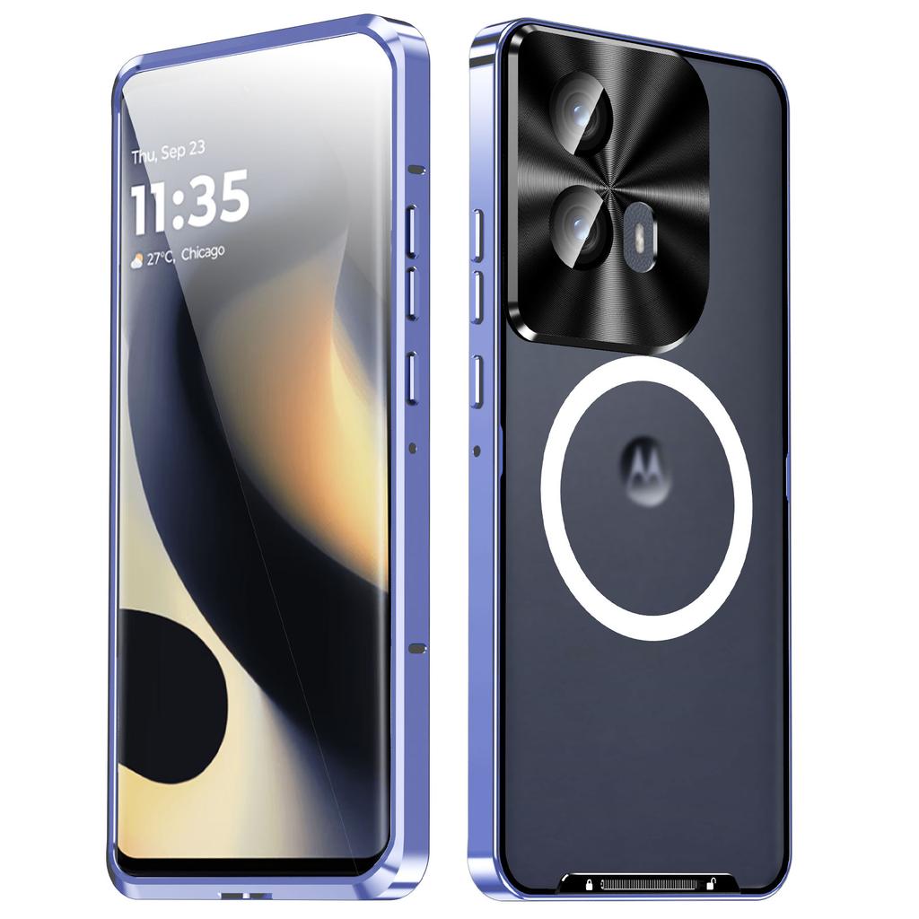 Magic Shield Magnetic Series for Motorola Edge (2024) 5G Case Metal+TPU Phone Cover with Lens Guard