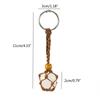 DIY Keychain Unfinished String Lanyard Keychain Crystal Stone Holder Cage Keyring Unique Jewelry Making Craft