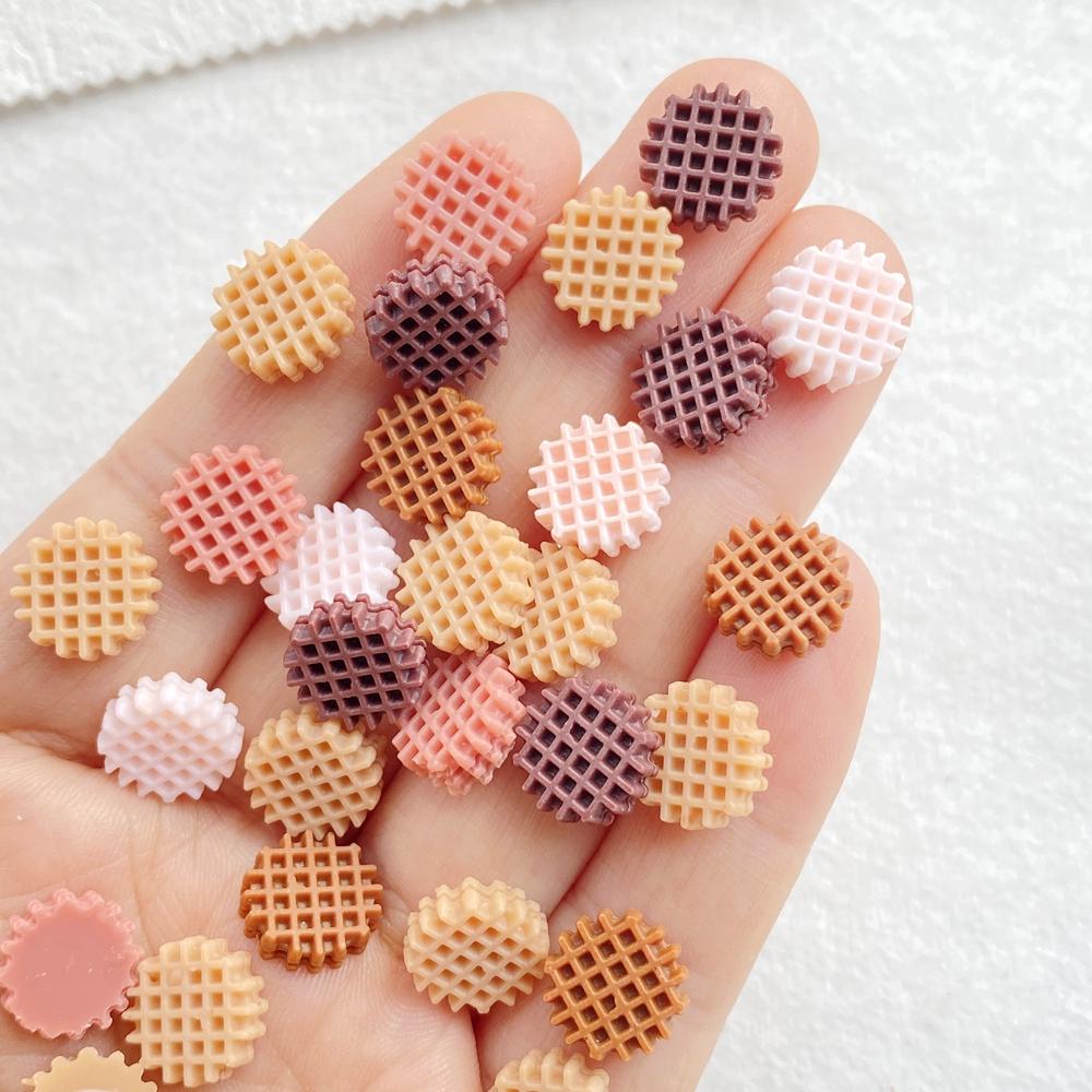 

50pcs Resin Mixed Circle Grid Chocolate Chip Cookies Nail Art Flatback Scrapbook DIY Wedding Applique Jewelry Accessories Crafts