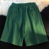 Men Casual Shorts Elastic Waist Adjustable Drawstring Straight Wide Leg Sport Shorts with Pockets Street Style Running Shorts