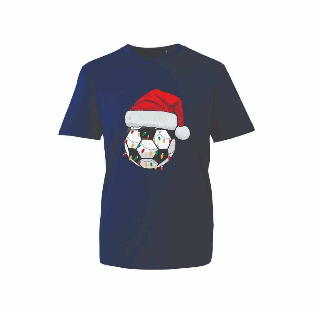 Soccer Christmas Shirt Football Santa Hat Tee S