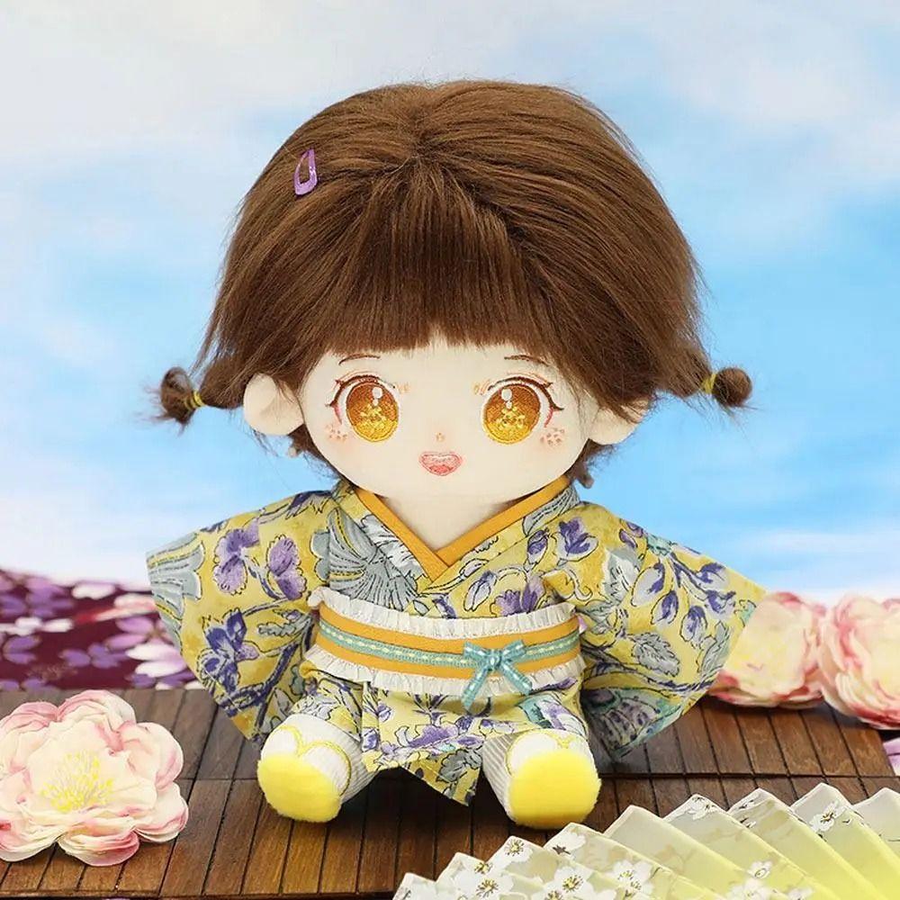 

Кукла из хлопка 20 см, одежда для кукол 20 см, цветочное платье-кимоно в японском стиле, одежда для кукол, детский подарок синий