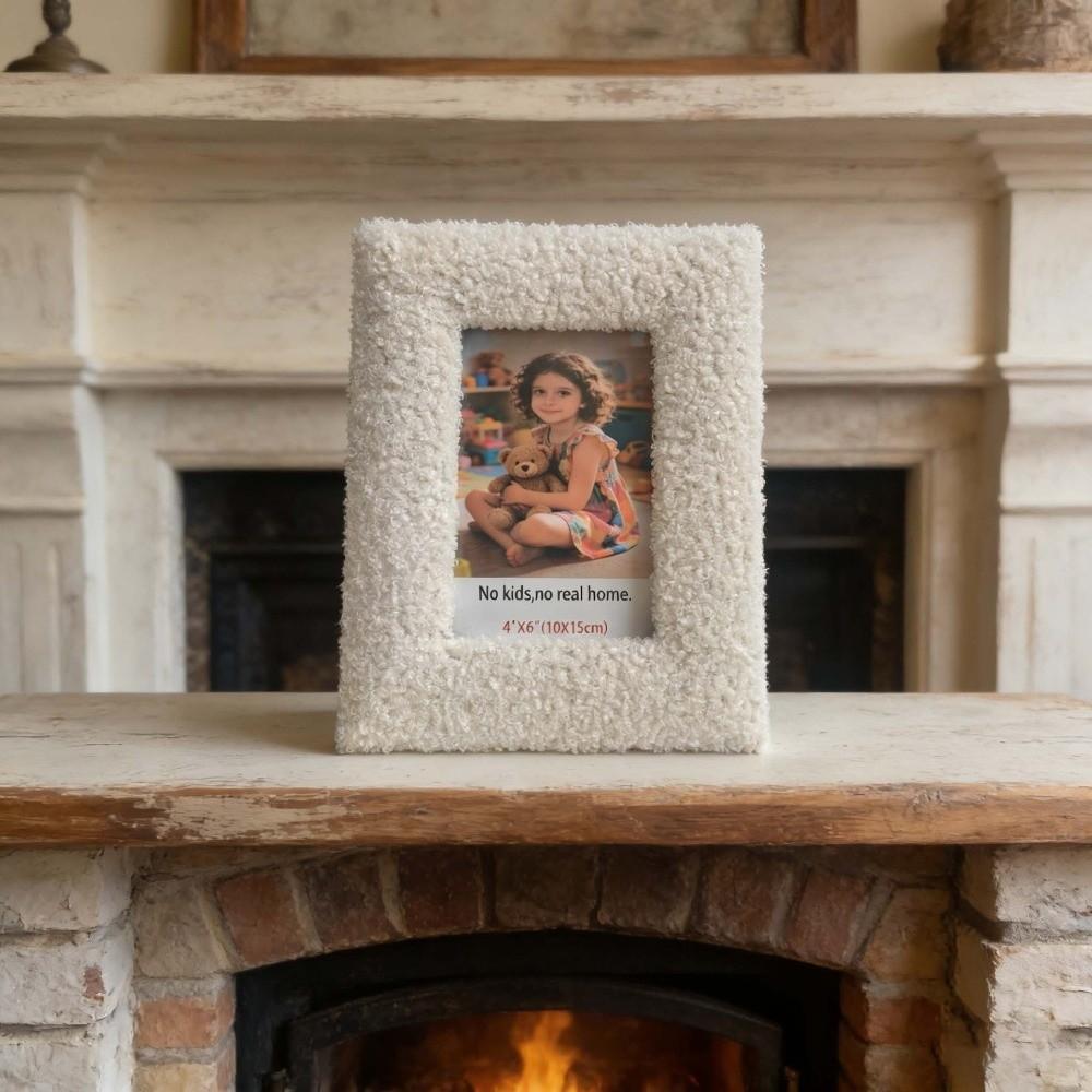 Creative 6/7/8 Inch Picture Frame Fake Fur Picture Frame Ornaments Living Room Decor