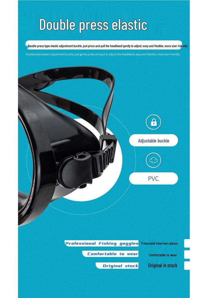 Unisex Waterproof PVC Snorkeling Mask with HD Tempered Glass & Wide Field of View