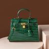 2024 Crocodile Pattern Kelly Bag: High-End European & American Fashion Crossbody Shoulder Handbag