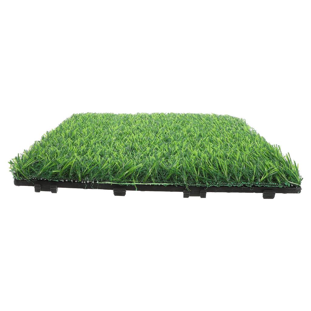 Interlocking Artificial Grass Tiles for Garden Patio Decoration Outdoor Realistic Synthetic Turf Mat for Backyard and Balcony