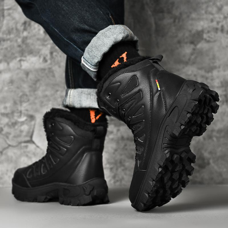 Fashion Casual Men's Snow Boots Comfortable In Autumn and Winter Thick Bottom Height Increasing Style Outdoor Warm Cotton Boots Size-48