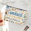 Splash Proof Storage Pouch Bag, Greek Style Pattern Printed, with Smooth Zipper Toiletry Makeup Bag Wear-Resistant Splash-Proof for Outdoor Travel Use