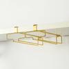 Lightweight Goblet Storage Shelf Two Rows Wine Glass Holder Wine Glass Hanging Rack  Under Cabinet