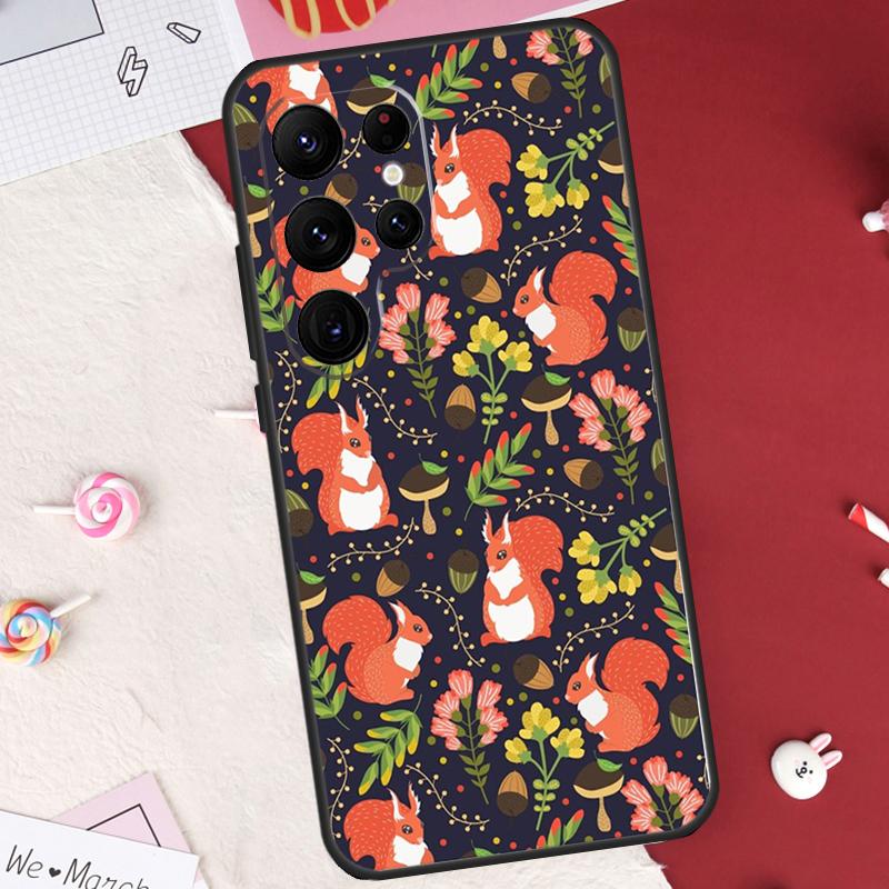 Cartoon Squirrel Case For Samsung Galaxy S26 Ultra S23 S22 S21 S20 S24 S25 Ultra S10 Plus S25 FE Cover Shell
