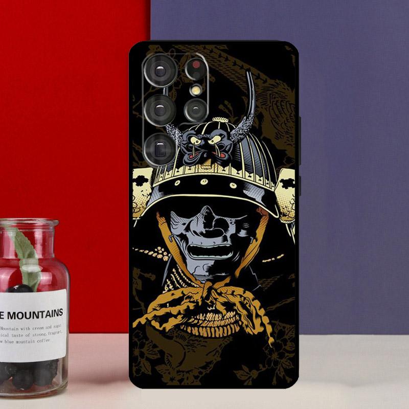 Samurai Mask Warrior Helmet Funda Case For Samsung Galaxy S25 Ultra S9 S10 S20 S21 S22 Plus S23 Ultra S24 FE Phone Cover