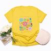 Let Kindness Bloom T-Shirt Be Cool Be Kind Retro Flower Shirt Inspiration Women Graphic T Shirts Short Sleeve Women Clothing