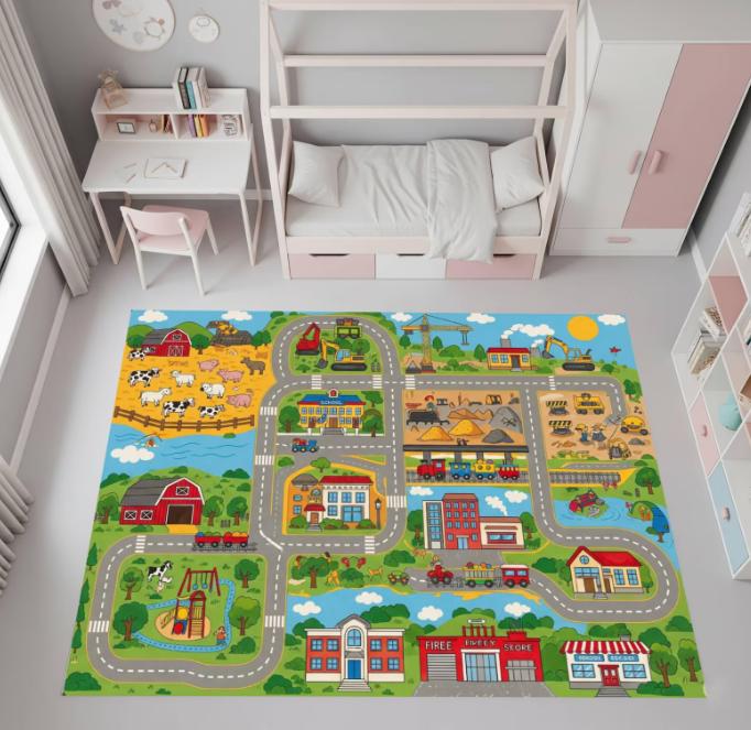 

City Carpet Nostalgia Rug 90s City Carpet Toy Car Rug Kids Play Car Mat Nostalgia Gift Children s Car Rug City Carpet Design 50x80cm