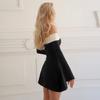 Off Shoulder Long Sleeves Slim Mini Dress Women's Sexy Elegant Outfit Prom Birthday Party Clubwear Dress