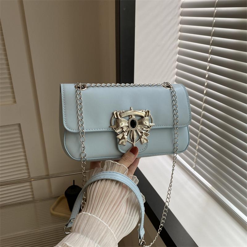 

Stylish Retro Handheld Square Bag For Women In Black Red Beige And Blue Options синій