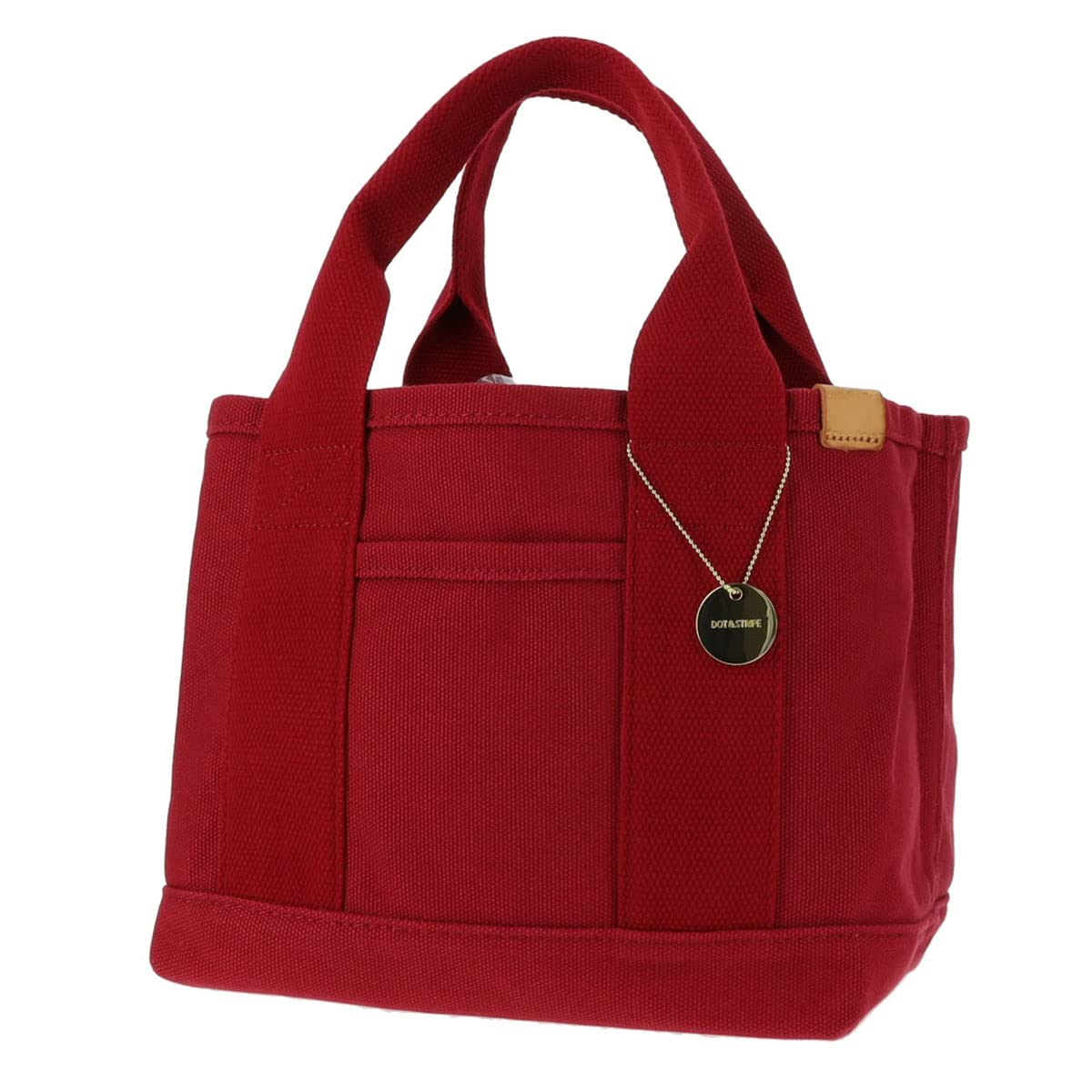 Dot and Stripe Monopia Canvas Divided Mini Tote Bag, DS-13959, Red